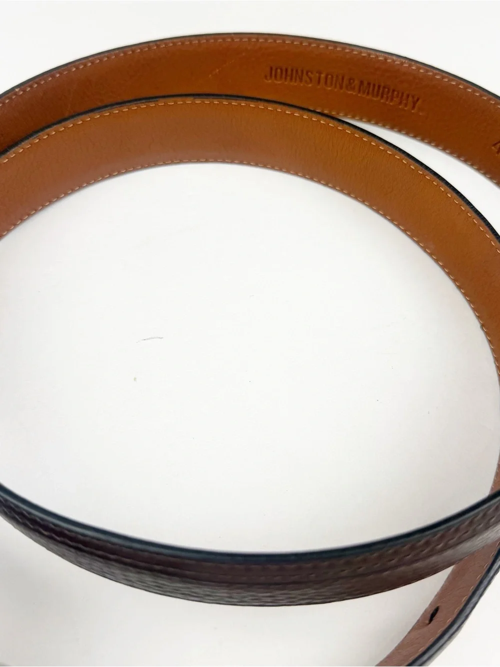 Johnston & Murphy Pebbled Leather Brown Dress Belt Size 44